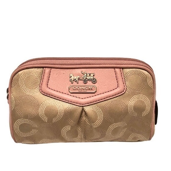 Coach pink optic c cosmetic bag case - Picture 1 of 9